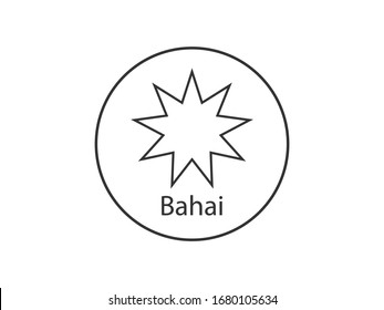 Bahai, religious icon. Vector illustration, flat design.
