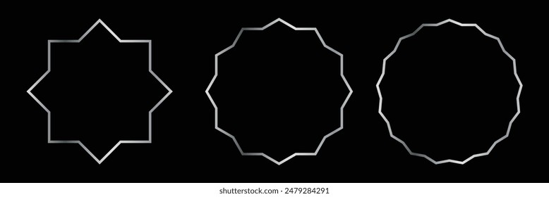 Bahai star. Black linear Bahai symbol. Religious symbol of Bahaism. Vector illustration.