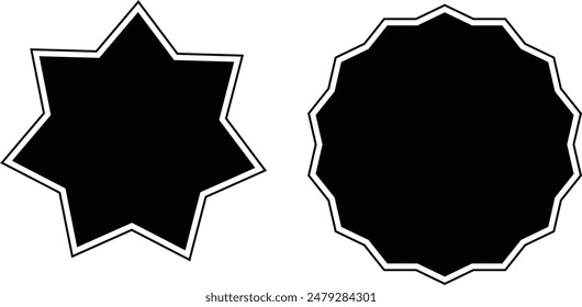 Bahai star. Black linear Bahai symbol. Religious symbol of Bahaism. Vector illustration.