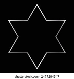 Bahai star. Black linear Bahai symbol. Religious symbol of Bahaism. Vector illustration.