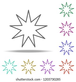 bahai star outline icon. Elements of religion in multi color style icons. Simple icon for websites, web design, mobile app, info graphics
