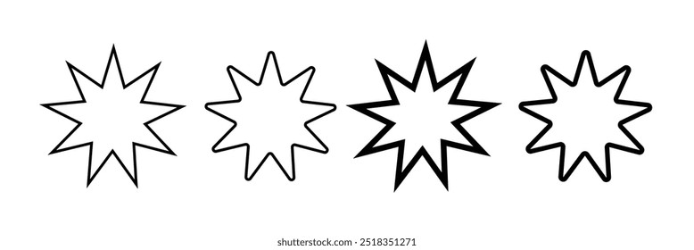 BAHA'I star Vector Religious Sign - Bahai faith symbol set - Unity of religions. bahaism.