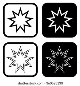Bahai symbol . Vector illustration