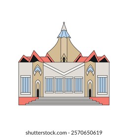 bahai temple in asia icon isolated