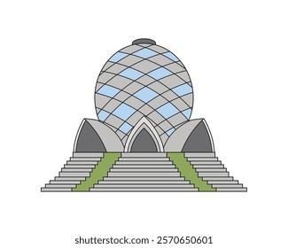 bahai temple building isolated icon