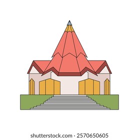 bahai temple in colombia icon isolated