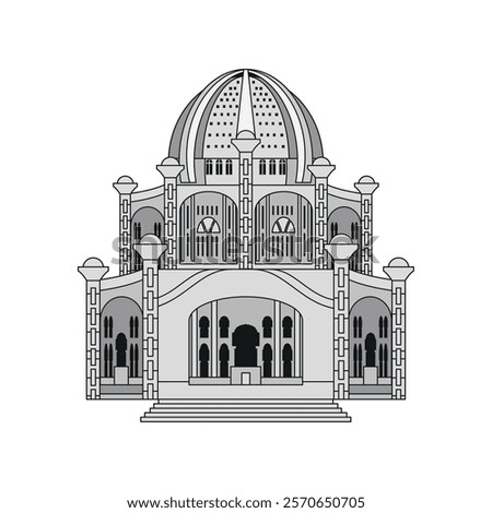 bahai temple construction isolated icon
