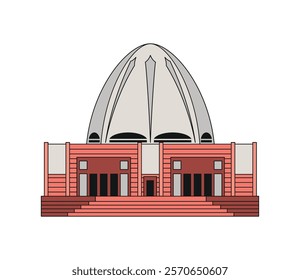 bahai temple on white background icon