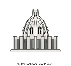 bahai temple structure icon isolated