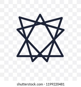 Bahai transparent icon. Bahai symbol design from Religion collection. Simple element vector illustration on transparent background.