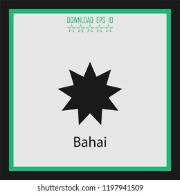 Bahai vector icon