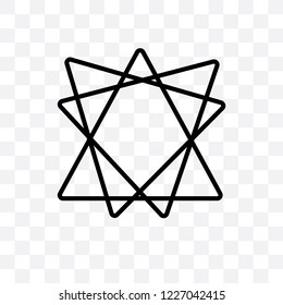 Bahai vector linear icon isolated on transparent background, Bahai transparency concept can be used for web and mobile