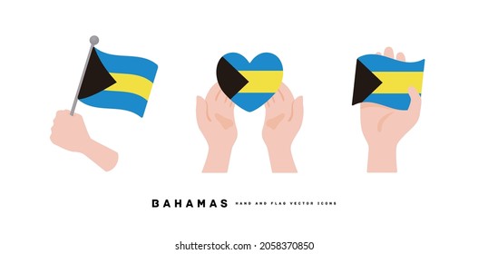[Bahama] Hand and national flag icon vector illustration