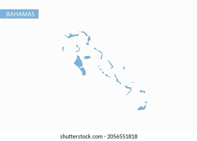Bahamas blue map detailed vector.