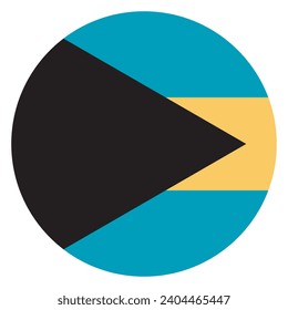 Bahamas circle flag. Button flag icon. Standard color. Circle icon flag. Computer illustration. Digital illustration. Vector illustration.