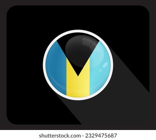 Las Bahamas: Icono de la bandera del Orgullo Glossy
