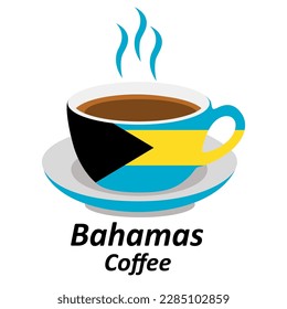 Bahamas coffee cup logo illustration design. Drink Business concept icon