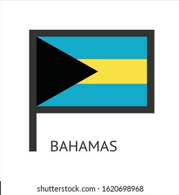 Bahamas country flag symbol icon with a white background