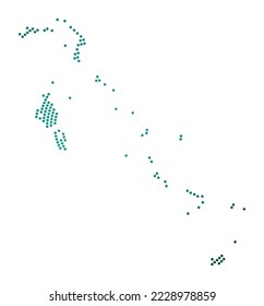 Bahamas dotted map. Digital style shape of the Bahamas. Tech icon of the country with gradient dots. Appealing vector illustration.