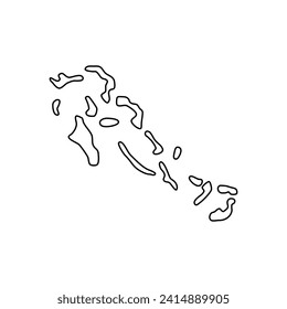 Bahamas easy linear  concept map. Outline map. Vector illustration.