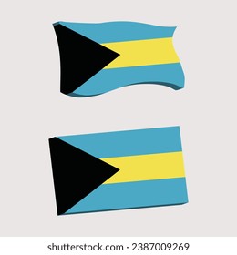 Bahamas Flag 3d shape vector illustration