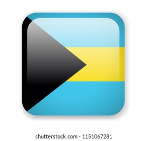 Bahamas Flag. Bright Square Icon. Vector Illustration