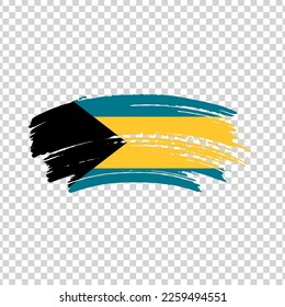 Bahamas flag with brush paint textured isolated on png or transparent background, Symbol of Azerbaijan, template for banner, promote, design.