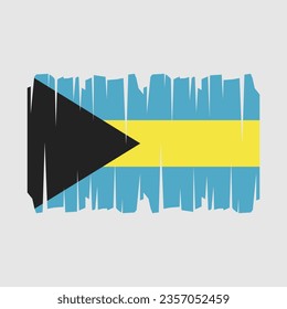 Bahamas flag with brush stroke vector Illustration