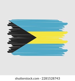 Ilustración de vectores de pincel de bandera de Bahamas
