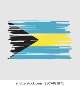 Ilustración de vectores de pincel de bandera de Bahamas