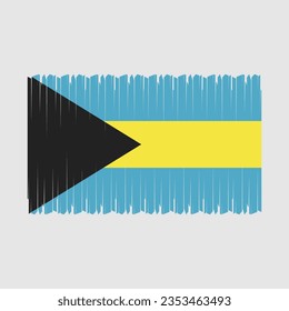 Ilustración de vectores de pincel de bandera de Bahamas