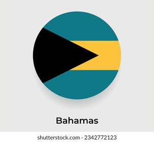 Bahamas-Flaggenblase kreisrunder Form Symbol Vektorgrafik