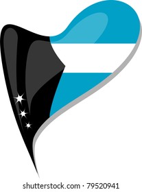 bahamas flag button heart shape. vector