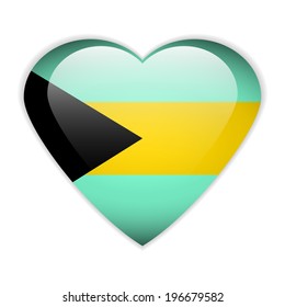 Bahamas flag button on a white background. Vector illustration.