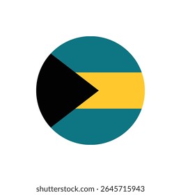 Bahamas Flag Button, Runde Bahamas Flag Symbol, Bahamas Flag Badge Vector