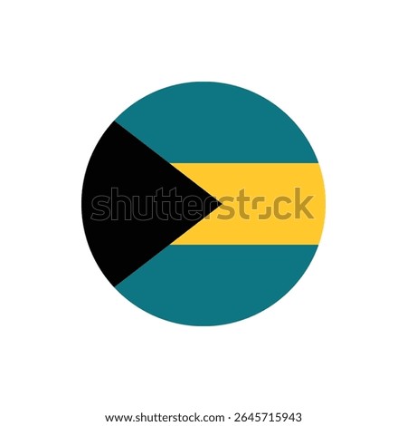 Bahamas Flag Button, Round Bahamas flag icon, Bahamas flag badge Vector