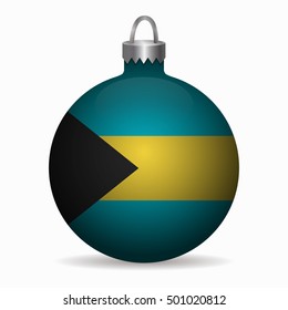 bahamas flag christmas ball vector