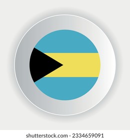 Bahamas flag in circle shape. official colors and proportions correctly. Vector illustration. eps 10.