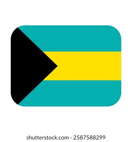 Bahamas flag design icon emoticon. Vector illustration on white background of Bahamas flag.