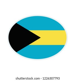 Bahamas flag. Bahamas ellipse flag.