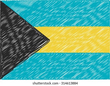 bahamas flag embroidered zigzag