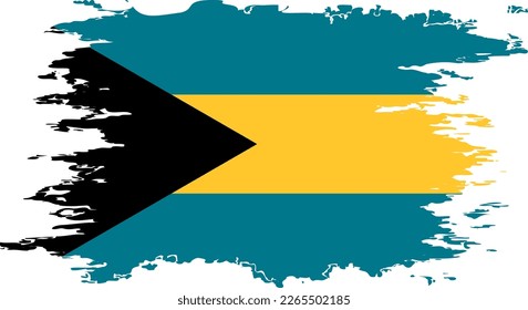 Bahamas flag grunge brush color image, vector