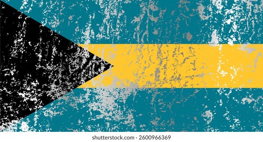 Bahamas flag with grunge effect.