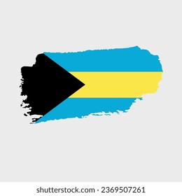 Bahamas flag with grunge texture. Vector illustration of Bahamas flag painted with brush with grunge effect and watercolor stroke. Happy Independence Day.