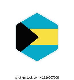 Bahamas flag. Bahamas hexagon flag.
