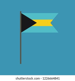 Bahamas flag icon in flat design. Independence day or National day holiday concept.