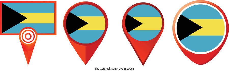 Bahamas flag icon . web icon set . icons collection. Simple vector illustration.