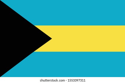 Bahamas Flag illustration,textured background, Symbols of Bahamas - Vector