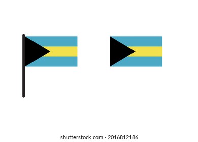 Bahamas Flag isolated on white background