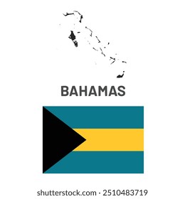 Bahamas Flagge und Kartendarstellung